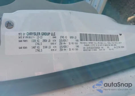 2014 Dodge Grand Caravan Se из США, поврежденный, VIN 2C4RDGBGXER264564